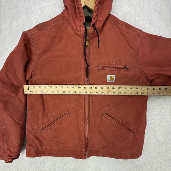 Carhartt Sierra Jacket Sherpa Lined Womens Large WJ141‎ VRS Vintage Rose Red - Picture 5 of 12